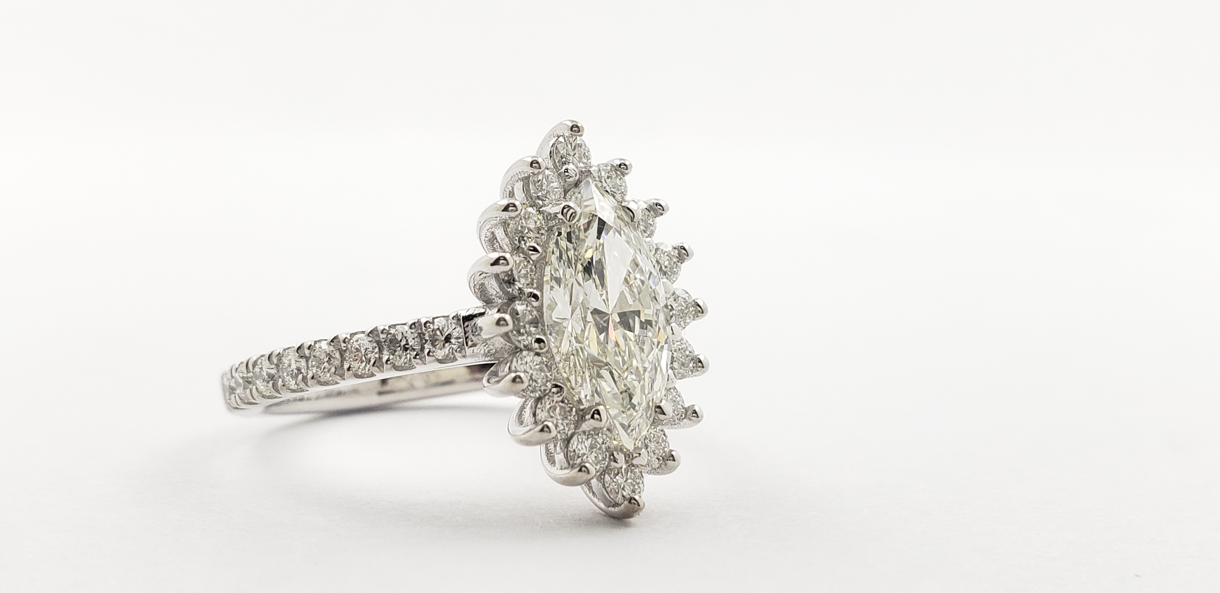 Marquise Shape Diamond Halo Ring